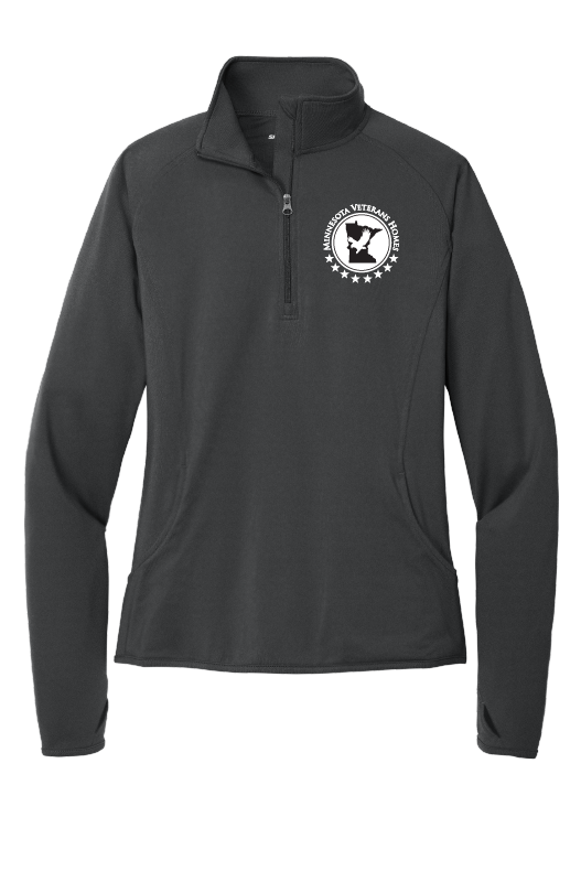 MDVA 1/4 Zip Women's Pullover Charcoal Black Embroidered